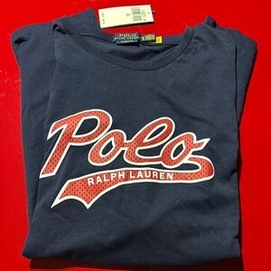 Polo by Ralph Lauren Blue and Red Short Sleeve Tee